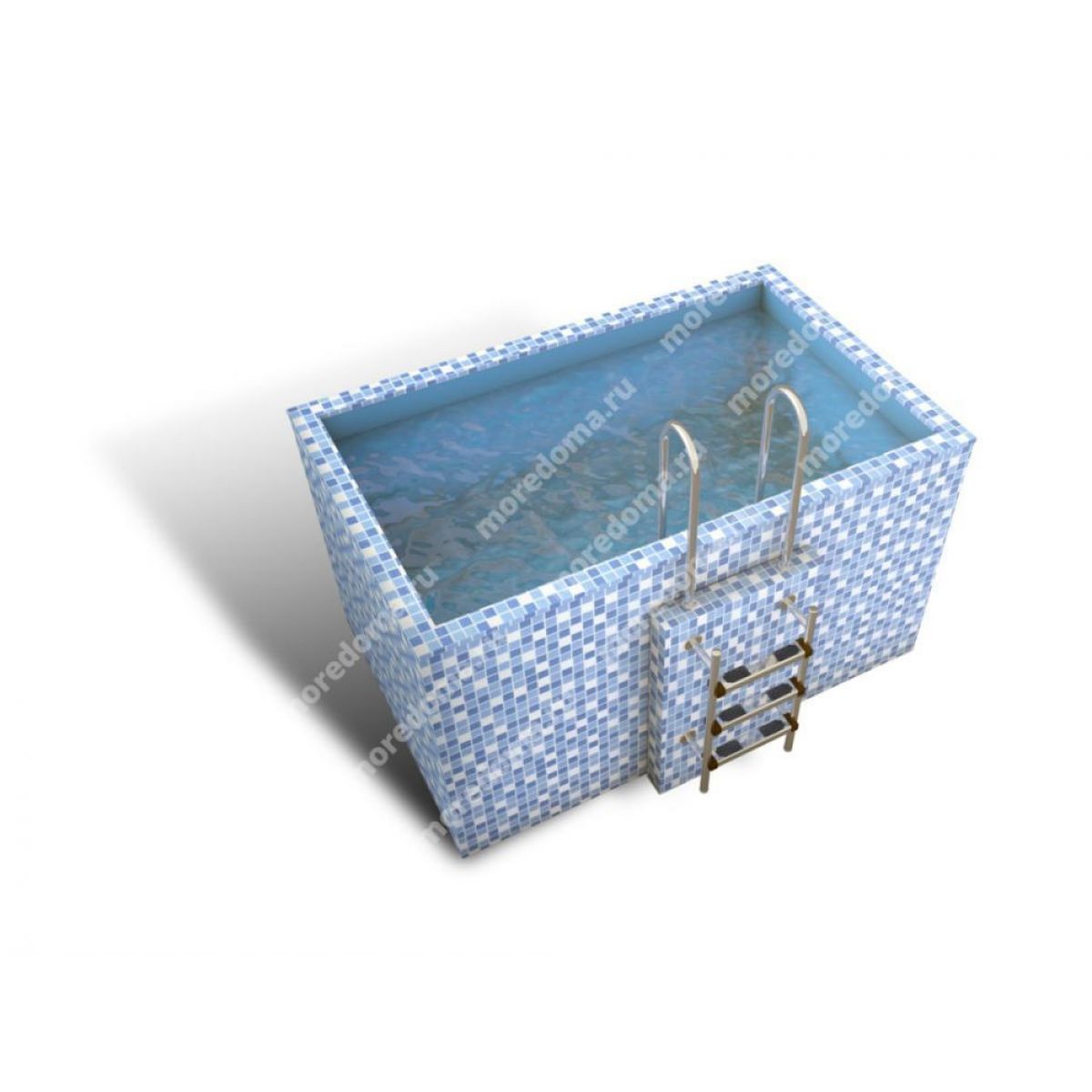 Купель прямоугольная 3,0×1,5×1,5 м, полипропилен, с лестницей, Россия, KU3083 Купель прямоугольная 3,0×1,5×1,5 м, полипропилен, с лестницей, Россия, KU3083